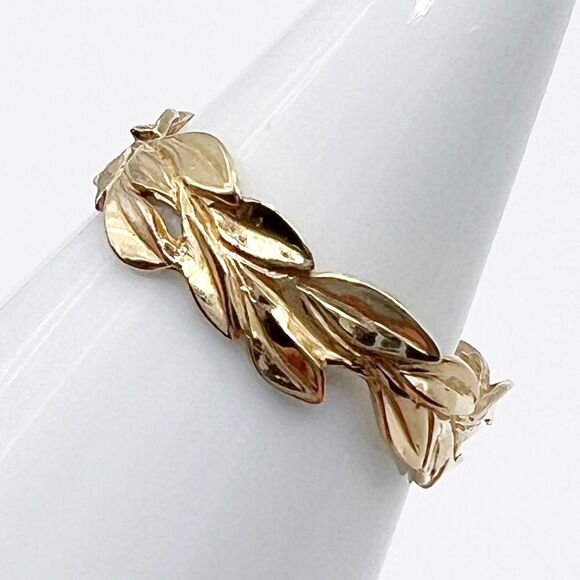 Na Hoku 14K Yellow Gold Leaf Ring Band Size 6.25 Signed - Picture 4 of 11